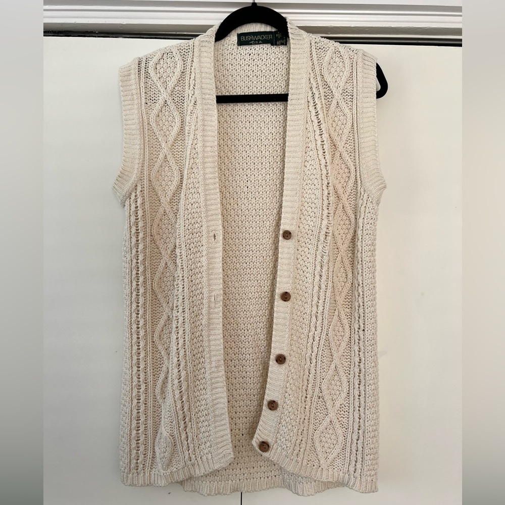 Cream Cotton Knit Vest